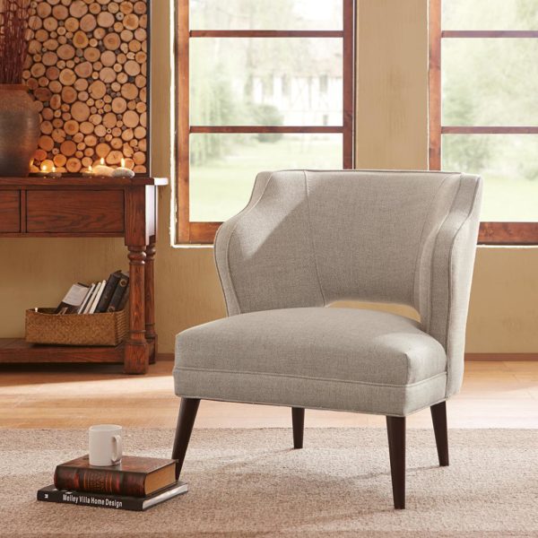 Madison Park Hannah Button Tufted Wing Chair Ivory