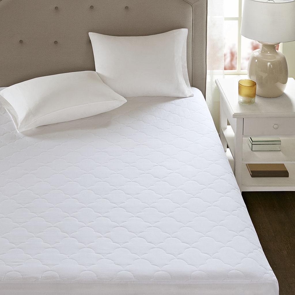 All Natural Cotton Percale Quilted Mattress Pad with Spandex Snug-on ...